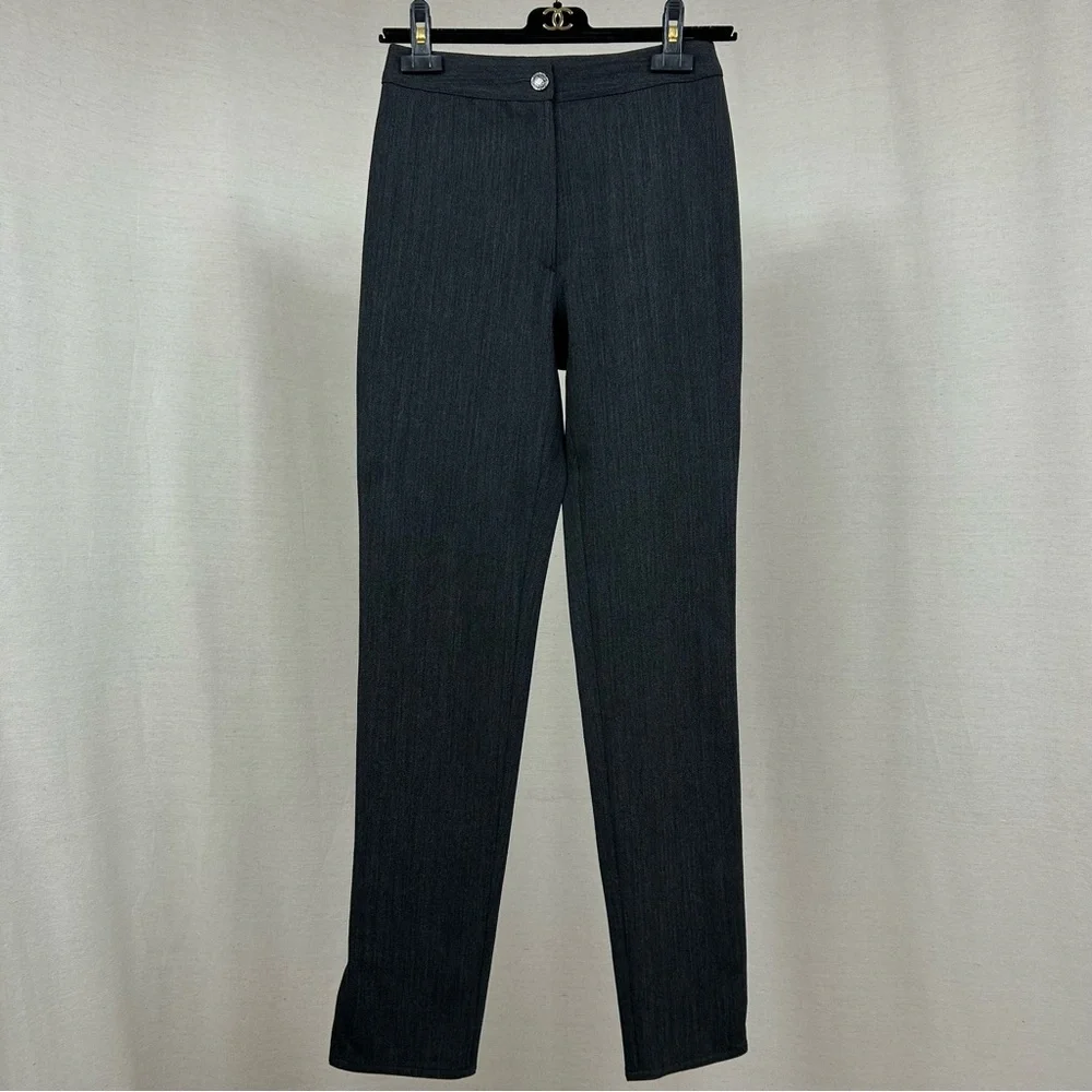CHANEL Authentic Vintage Wool Grey Pants Trousers S